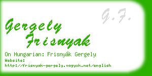 gergely frisnyak business card